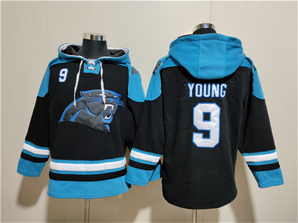 Men's Carolina Panthers #9 Bryce Young Black Ageless Must-Have Lace-Up Pullover Hoodie
